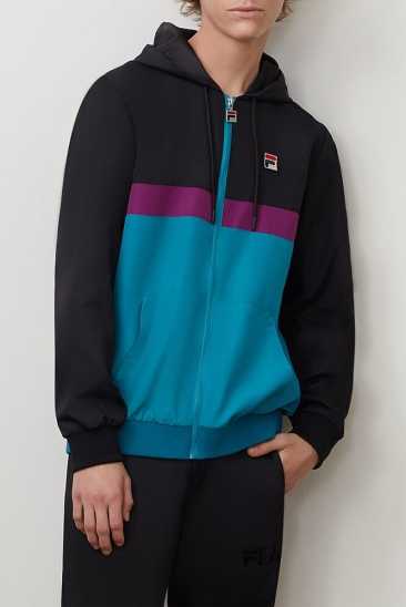 Fila Homme Ambrose Hooded Wind Giletse Blk/Bbay/Grpj Fila France EUY-024958